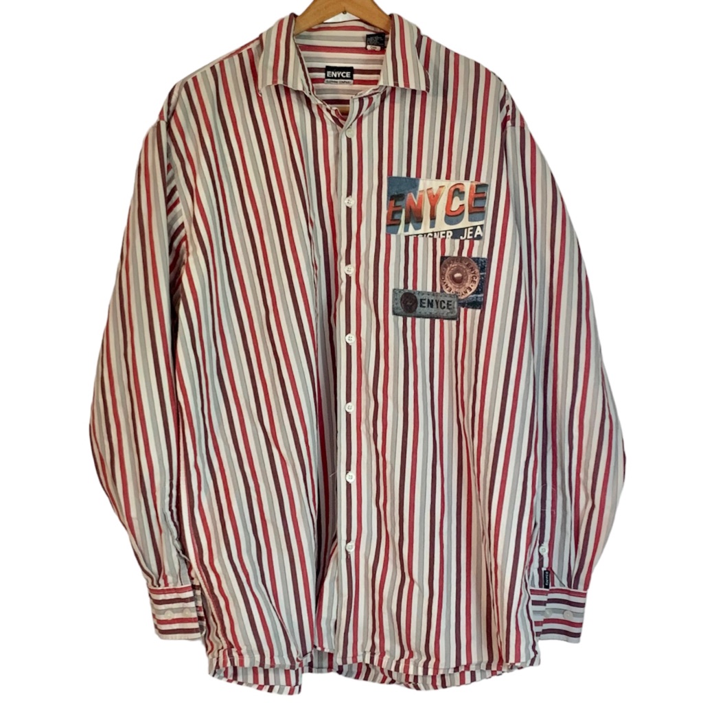 Enyce Vintage Casual Button Down Striped Shirt Sz 3xl